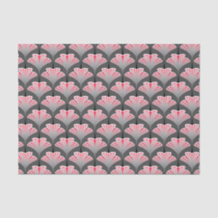 Art Deco Lilie, Grau und Korallenrosa Seidenpapier