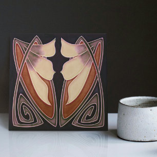 Art Deco Lilie Terrakotta Wanddekoration Art Nouve Fliese