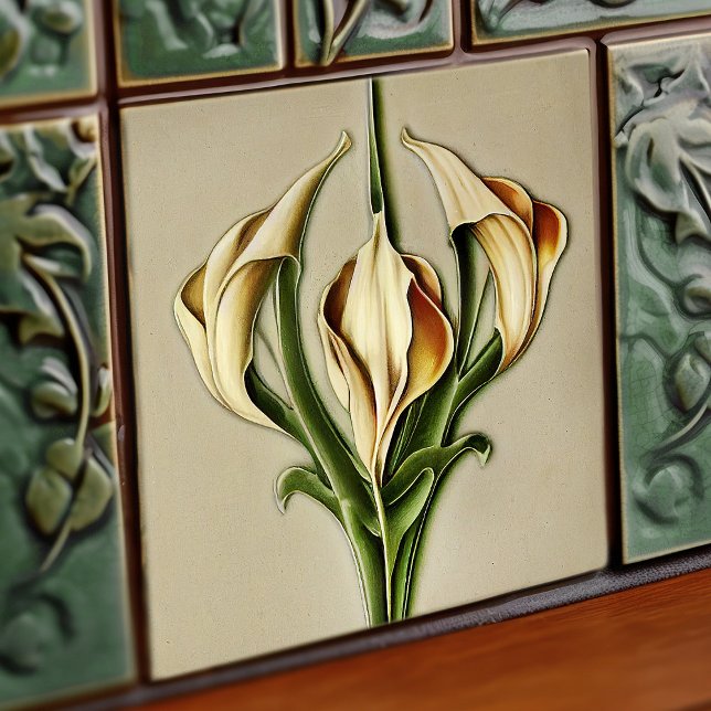 Art Deco lilly Wall Deco Art Nouveau Fliese (Von Creator hochgeladen)