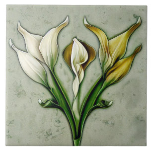 Art Deco Lilly Wall Deco Art Nouveau Keramik Tile Fliese