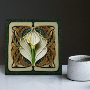 Art Deco Lilly Wanddekoration Art Nouveau Keramikf Fliese