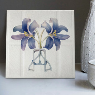 Art Deco Lilly Wanddekoration Art Nouveau Keramikf Fliese