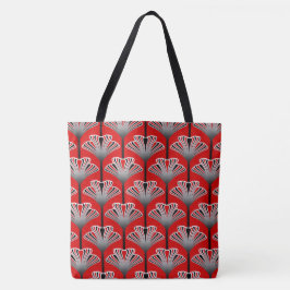 Art Deco Lily, Deep Red and Gray / Grau
