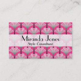 Art Deco Lily, Fuchsia Pink und Silver Grau Visitenkarte