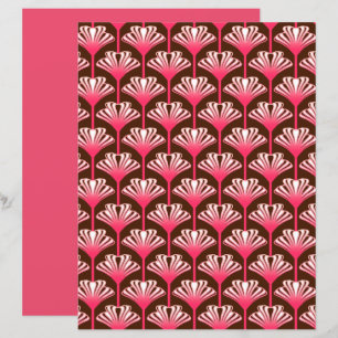 Art Deco Lily, Schokolade Brown und Korallenrosa