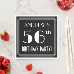 Art Deco Look 56. Geburtstagsparty mit Individuell Serviette