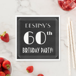 Art Deco Look 60. Geburtstagsparty mit Individuell Serviette