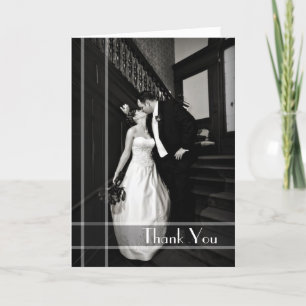 Art Deco Look Custom Wedding Photo Thank You Card Dankeskarte