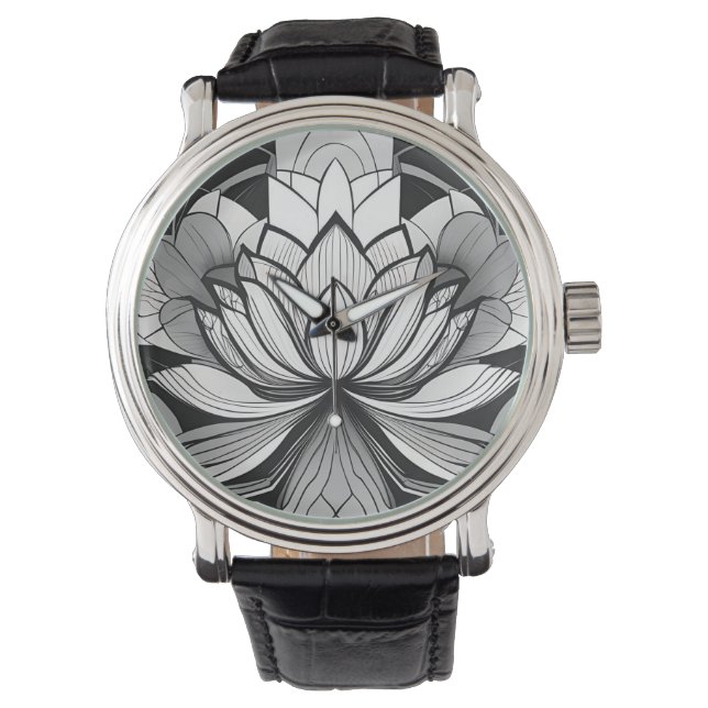Art Deco Lotus eWatch Armbanduhr (Vorderseite)