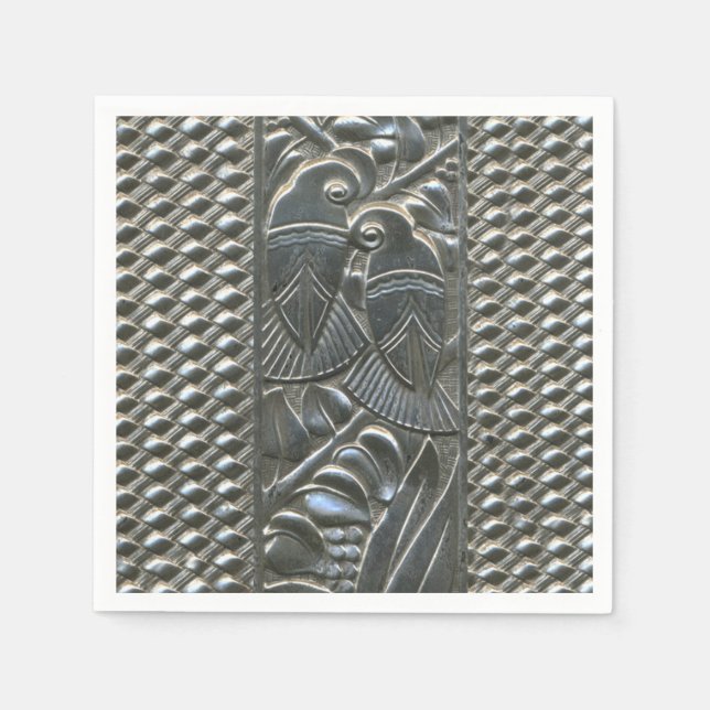 Art Deco Love Birds Paper Napkin Serviette (Vorderseite)