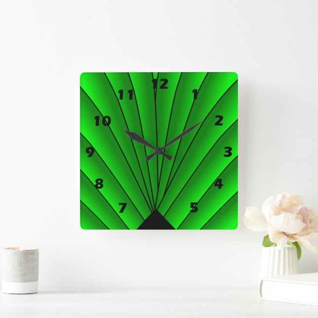 Art Deco Lüfter Design Uhr Grüne Wand (Zuhause)