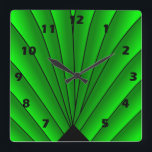 Art Deco Lüfter Design Uhr Grüne Wand<br><div class="desc">Wall clock art deco design that you can customise with any text of your choice. Should you require any help with customising then contact us through the link on this page. Art deco wall clock.</div>