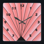 Art Deco Lüfterdesign Rosa Wand Uhr<br><div class="desc">Wall clock art deco design that you can customise with any text of your choice. Should you require any help with customising then contact us through the link on this page. Art deco wall clock.</div>