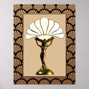 Art Deco Lüfterlampe Poster