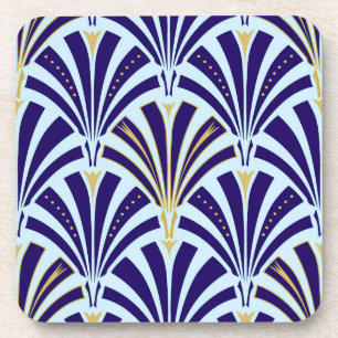 Art Deco-Lüftermuster - Kobalt und Himmel blau Getränkeuntersetzer