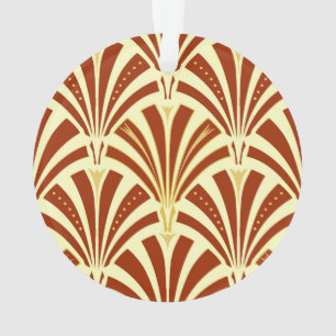 Art-Deco-Lüftermuster - Kupfer auf gelb Ornament