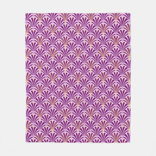 Art-Deco-Lüftermuster - lila und orchid Fleecedecke