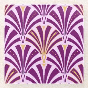 Art-Deco-Lüftermuster - lila und orchid Glasuntersetzer