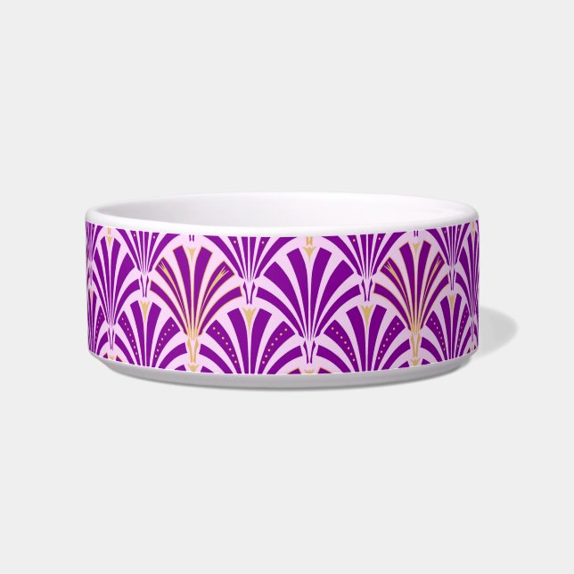 Art-Deco-Lüftermuster - lila und orchid Napf (Links)