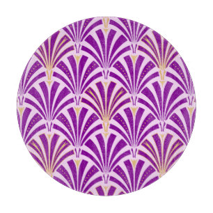 Art-Deco-Lüftermuster - lila und orchid Schneidebrett