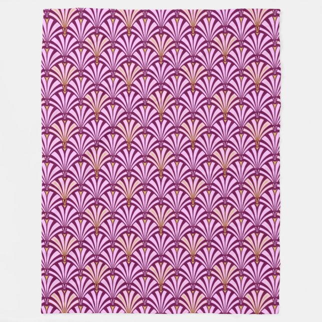 Art-Deco-Lüftermuster - orchid und lila Fleecedecke (Vorderseite)