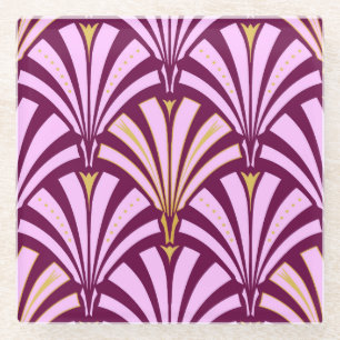Art-Deco-Lüftermuster - orchid und lila Glasuntersetzer