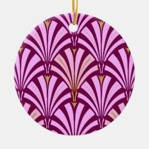 Art-Deco-Lüftermuster - orchid und lila Keramik Ornament