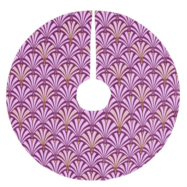 Art-Deco-Lüftermuster - orchid und lila Polyester Weihnachtsbaumdecke (Vorderseite)