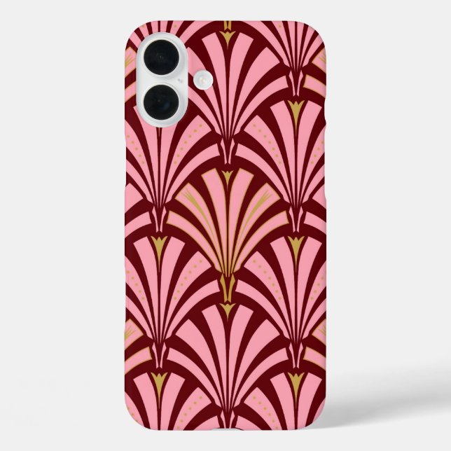 Art-Deco-Lüftermuster - Rosa und Maron Case-Mate iPhone Hülle (Rückseite)