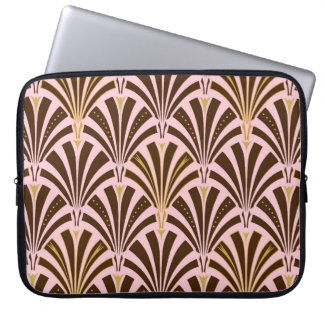 Art-Deco-Lüftermuster - Schokolade auf rosa Laptopschutzhülle