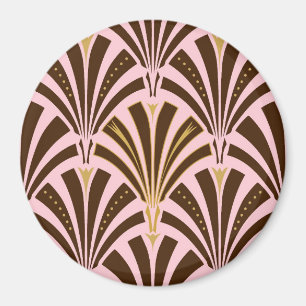 Art-Deco-Lüftermuster - Schokolade auf rosa Magnet