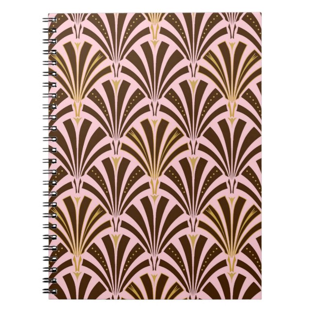 Art-Deco-Lüftermuster - Schokolade auf rosa Notizblock (Vorderseite)