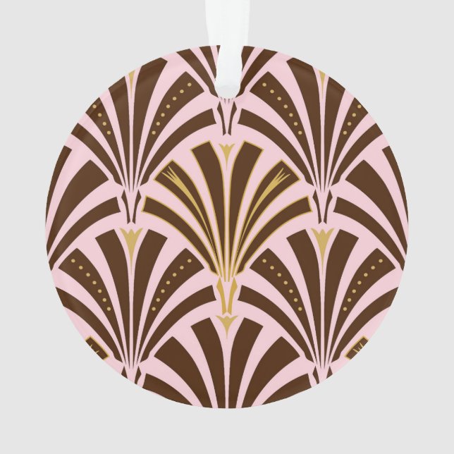 Art-Deco-Lüftermuster - Schokolade auf rosa Ornament (Rückseite)