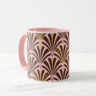 Art-Deco-Lüftermuster - Schokolade auf rosa Tasse