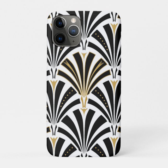 Art-Deco-Lüftermuster - Schwarz-Weiß Case-Mate iPhone Hülle (Rückseite)