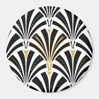 Art-Deco-Lüftermuster - Schwarzweiß Magnet