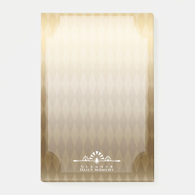 Art Deco Luxury Gold Post-it Klebezettel (Vorderseite)