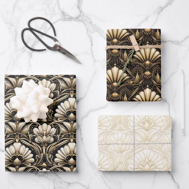 Art Deco Luxus-Geschenkpapier-Set Geschenkpapier Set (Vorderseite)