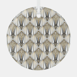 Art Deco, Luxus-Goldmotiv Ornament Aus Glas