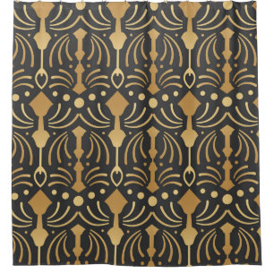 Art Deco Luxus: Vintage japanische Eleganz Duschvorhang