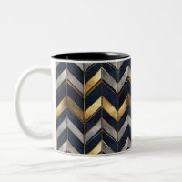 "Art Deco Luxusdesign: Gold, Silber & Blau