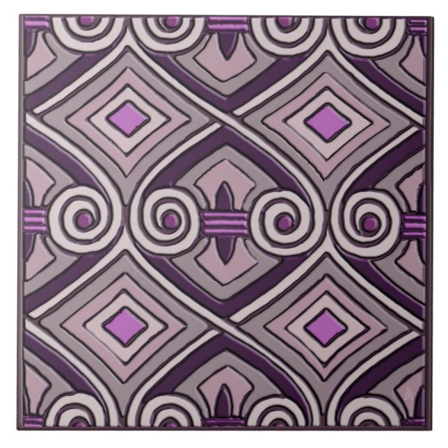 Art Deco macht Persia #8 (Keramik Tile) Fliese (Vorderseite)
