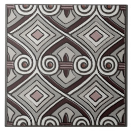 Art Deco macht Persia (Grau, Oxblut, Mauve) Fliese
