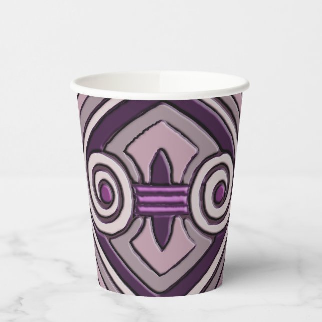 Art Deco macht Persia (Mutation Purples) Pappbecher (Links)