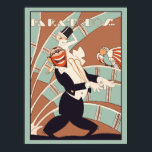 Art Deco Magazine Cover Cabaret Poster<br><div class="desc">Standardformat-Poster (passt gut zu den passenden Zazzle-Rahmen) aus einem eigenen Vektorremake eines spanisch-sprachigen Titelseiten im Art Deko, verabredet von 1927 und mit einem Afroamerikaner in Tuxedo, der einen Tanz in den 20er Jahren tanzt, das Charleston oder Foxtrot (oder Klavierspielen ohne Klavier), mit Glamour (Glamour) Mädchen auf der Schulter, das den...</div>