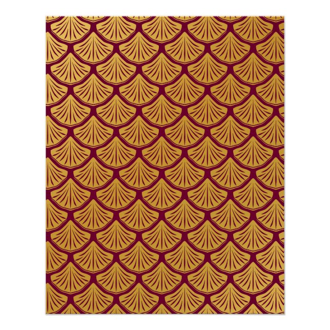 Art Déco Magenta Magenta Poster (Vorderseite)