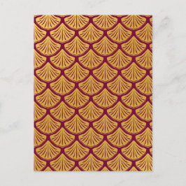 Art Déco Magenta Magenta Postkarte