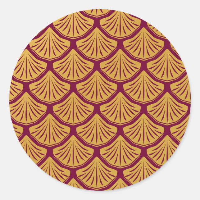 Art Déco Magenta Magenta Runder Aufkleber (Vorderseite)