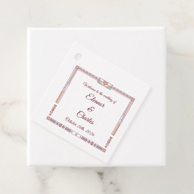 Art Deco Märchenhochzeit Geschenkanhänger (Beispiel)