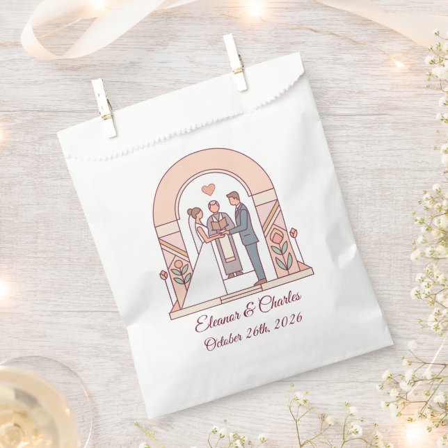 Art Deco Märchenhochzeit Geschenktütchen (Ausgeschnitten)